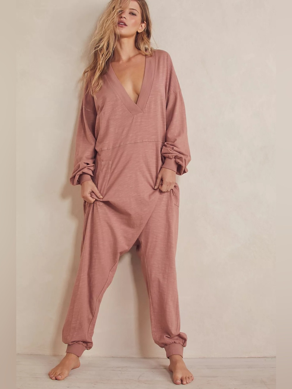 Free People Just Because Jumpsuit Summer Rain Onesie V-Neck Romper Size Small